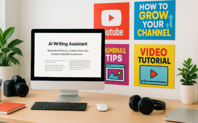 AI tools helping a YouTube creator write scripts and design thumbnails for free